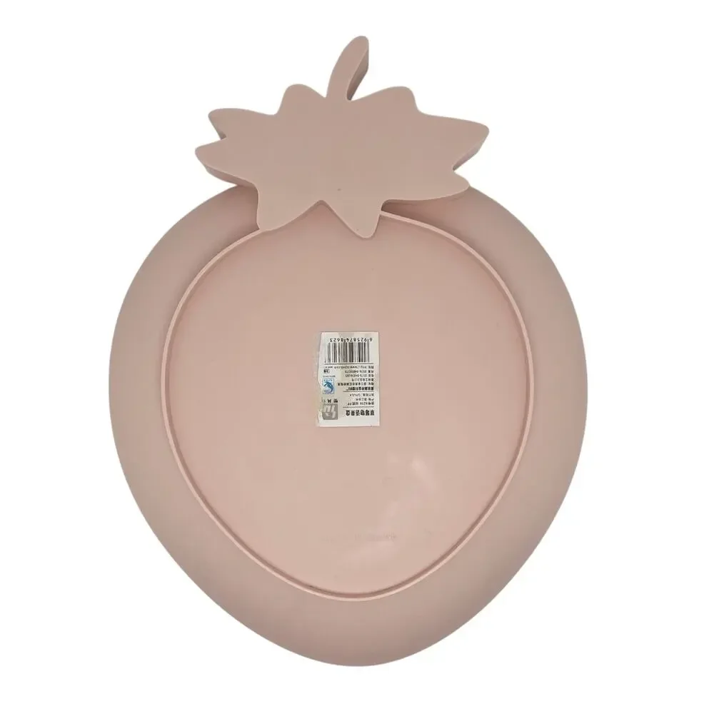 Set of 2 Strawberry Shaped Pink Plastic Plates Serving Platters NEW